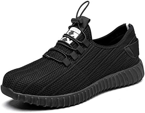 Getch Steel Toe Work Safety Shoes Mens Womens, PPTA Puncture Proof, Flyknit Lightweight Sport Sneakers, Non-Slip Casual Breathable Protection Footwear