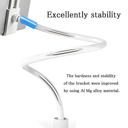 Flexible Long arm Mobile Phone Stand Holder,Universal Gooseneck Phone Holder,use for Tablet,ipad,Amazon Kindle,Android Smartphone,iphoneX,XS,8,8plus,7,7plus,6,6plus(White) - Thumbnail 5