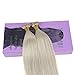 18inch #60 I Tip Platinum Blonde Hair Extensions Human Hair,Pre Bonded Keratin Stick Tipped Cold Fusion Hair Extensions Human Hair Straight Remy Human Hair 1G/S 50G/Pack