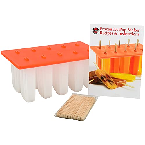 Norpro Frozen Ice Pop Maker with 24 Wooden Sticks, Red Pricepulse