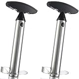 2pcs Silver Stainless Steel Pineapple Corer Peeler Stem Remover Blades for Diced Fruit Rings All in One Pineapple Tool Peeler Slicer