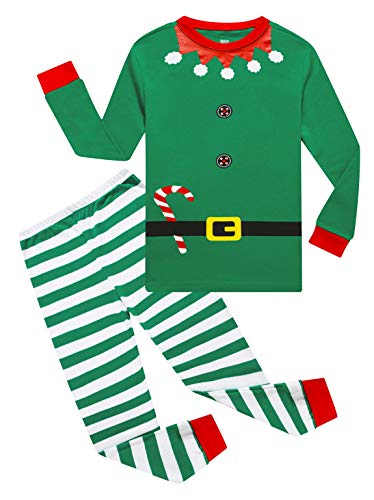 Family Feeling Striped Boys Girls 2 Piece Christmas Pajamas Set 100% Cotton Pjs