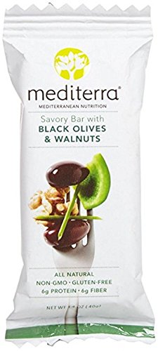 Mediterra Gluten Free Savory Bar - Black Olives & Walnuts - 1.4 oz - 12 pk