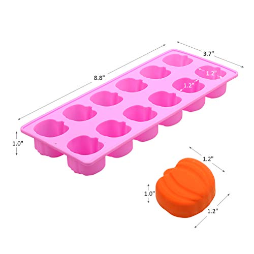 3D Mini Pumpkin Silicone Candy Molds Set of 3, 12 Cavity Halloween Pumpkins Chocolate Mold Ice Cube Tray for Making Halloween Candy, Muffins, Chocolates, Cake Decoration