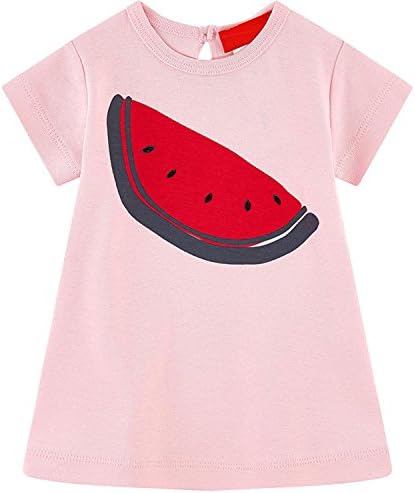 Baby Girls Dress Embroidery Butterfly Watermelon 100% Pure Cotton , 18Mons-6T