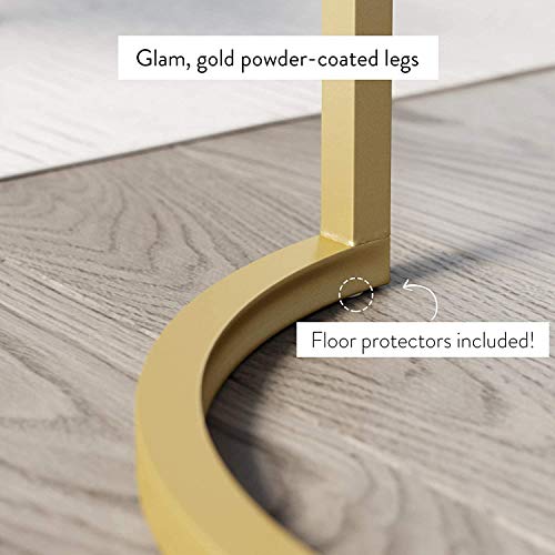 Nathan James Leighton Small Oval Glam Brass Accents, Vanity or Writing