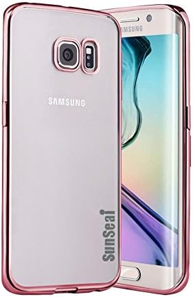 Galaxy S7 Edge Case, Sunseai Ultra Thin Clear Crystal Plating Electroplating TPU Soft Mobile Phone Case For Samsung Galaxy S7 Edge (Rose Gold)