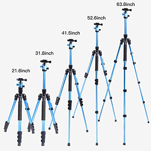 Zomei M3 Tripod Travel Monopod Lightweight Compact with 360 Degree Ball Head and Carry Bag for DSLR Canon, Nikon, Sony Camera (Blue)