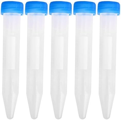 TYKusm 5 Pcs Graduated Plastic Laboratory Test Centrifuge Tubes with Random Color Cap (10ml)