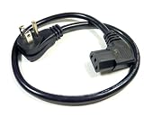 Philmore Right Angle 18 AWG Universal TV Flat Panel Power Cord With NEMA 5-15P to IEC Socket, 1.5 Feet
