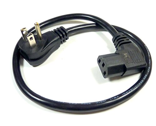 Philmore Right Angle 18 AWG Universal TV Flat Panel Power Cord With NEMA 5-15P to IEC Socket, 1.5 Feet