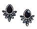 Happiness Boutique Women Statement Earrings in Black Rhinestones Stud Earrings Nickel Free