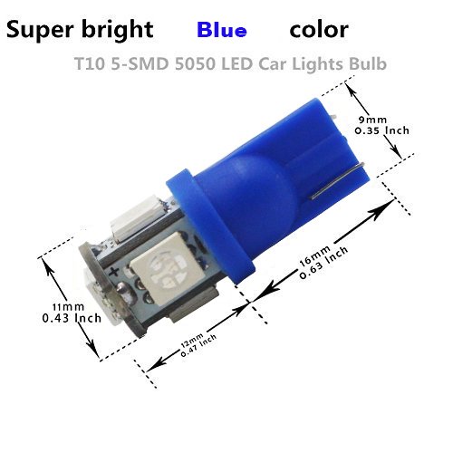 image for AMAZENAR 30-Pack Blue Replacement Stock #: 194 T10 168 2825 W5W 175 15
