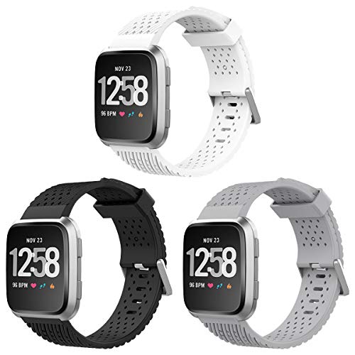 AIUNIT Bands Compatible for Fitbit Versa Smart Watch, Accessory Sport Bands Replcement Wristband Strap for Fitbit Versa Fitness Tracker Bracelet, Women Men Girls Boys Kids-Small