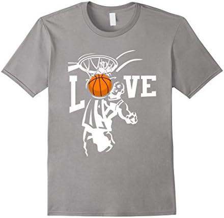 Mens Basketball Fan Shirt - Love basketball t-Shirt bball lover Medium Slate