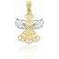 Charm America Solid 10K Gold Two-Tone Angel Charm - Hypoallergenic Gold Jewelry Pendant