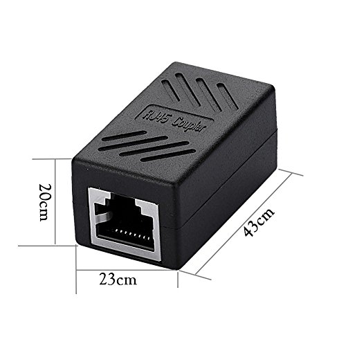 SIENOC RJ45 Ethernet Cable In-line Shielded RJ45 Coupler, Female to Female - Black (5 packs of RJ45 Coupler) - Thumbnail 3