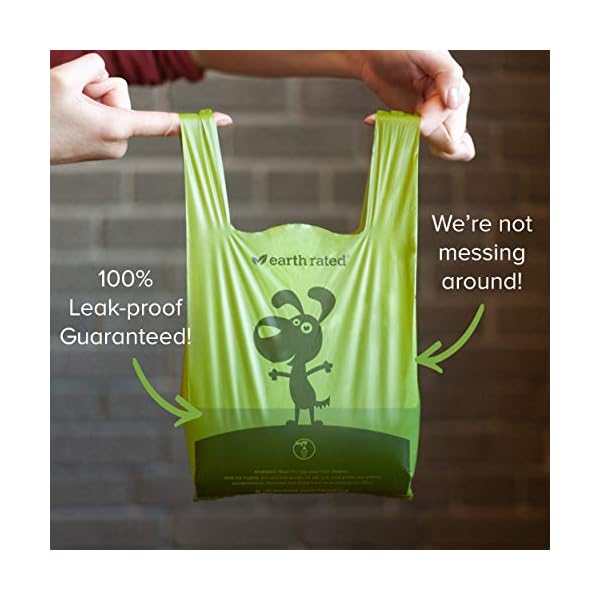 Earth Rated Dog Poop Bags with Handles, Easy Tie and Guaranteed Leakproof, Lavender Scented, 120 Handle Bags