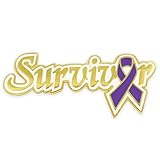 Purple Ribbon Survivor Pin