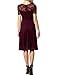 AONOUR Women's Vintage Floral Lace Elegant Cocktail Formal Swing Dress with Short Sleeve