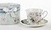 Delton Products Blue Camellia Porcelain Tea Cup and Saucer with Gift Box