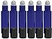 6 Pack - Roll on Glass Bottle - Blue 10ml 1/3oz Size for Essential Oil - Empty Aromatherapy Perfume Bottles - Cobalt Refillable Slim with Cap [Blue]