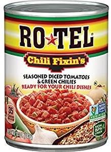 Ro-tel Chili Fixin's Seasoned Diced Tomatoes &amp; Green Chilies, 10 oz(pack of 2)