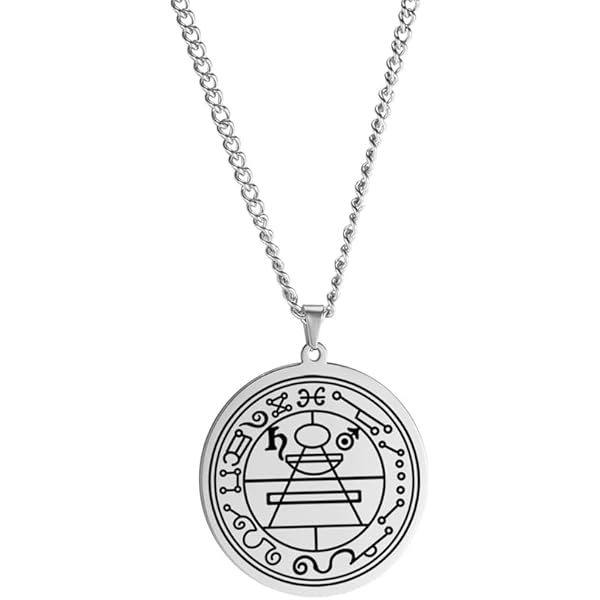Collana Con Ciondolo Sigillo Di Asmodeo (Asmodai) - Acciaio Inox, Double Face, 25 Mm, Occulto - 2