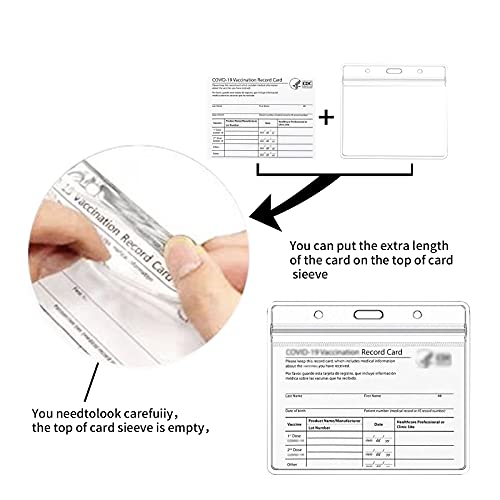 Nani? 6 Pcs Card Protector 4 x 3 in, Badge Holder, ID Badge Holders, ID Protector with Lanyard, Clear Vinyl Plastic Sleeve with Waterproof Type resealable Zip