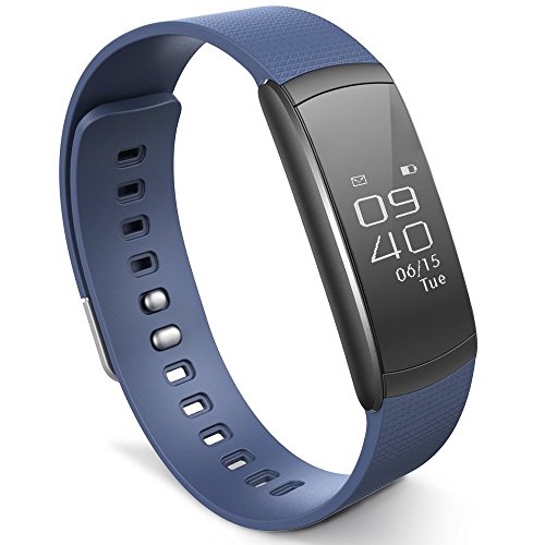 iWOWNfit i6 Pro Fitness Tracker Smart Wristband with Dynamic Heart Rate and Deep/Light Sleep Monitor, Steps Distance Track Calories Counter Activity Touch Screen Bracelet for Android and iOS (Blue-1)