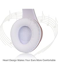 Rydohi   Auriculares inalámbricos Bluetooth con graves profundos, plegables y ligeros, con cable y modos inalámbricos integrados en el micrófono para teléfono móvil, TV, PC  oro rosa