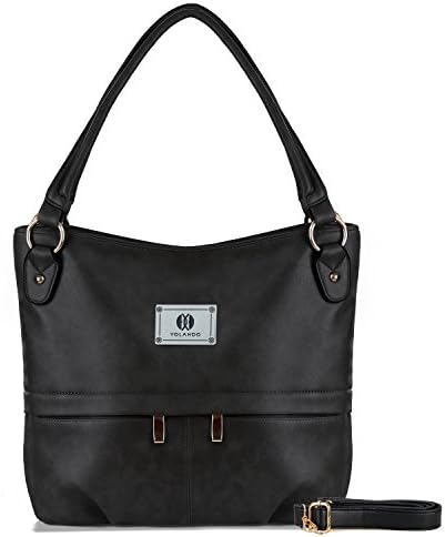 Womens Vintage Style Faux Leather Hobo Tote Bag Shoulder Handbag with Zippered Pockets, Large Capacity