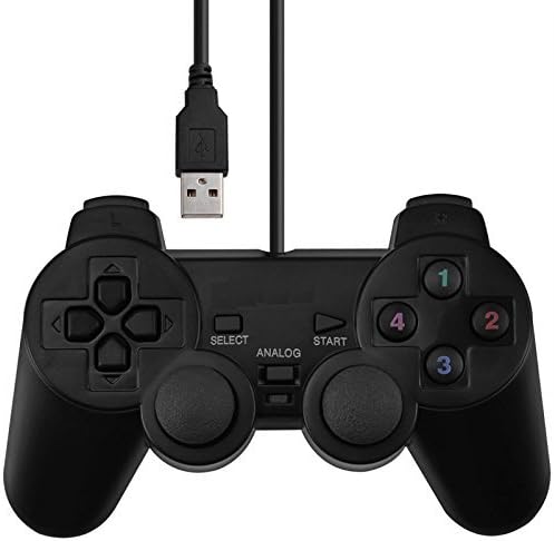 USB Dual Shock Joystick Gamepad Gaming Controller 4.9-Feet (1.5 Meters) USB Cable for PC Computer Laptop Windows