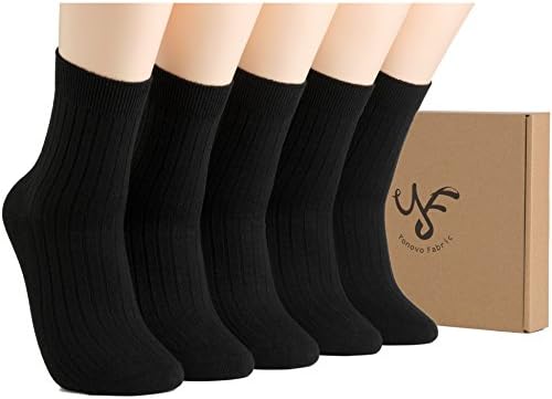 Yonovo Fabric Men's Pure Cotton Thermal Socks(5 Pack in Gift Box) Shoe Size 7-10
