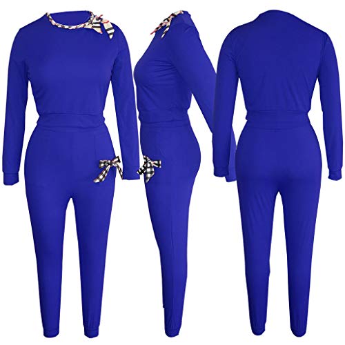 image for Emoliy Women's Elegant 2 Piece Bowknot Crewneck Long Sleeve Solid Tops