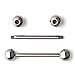 Ruifan Grade 23 Titanium Externally Threaded Shield Barbell Ring Bar Body Piercing 14G 5/8Inch 2PCS