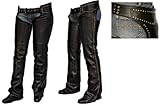 Milwaukee Motorcycle Clothing Company Ladies Chaps with Studs (Black, Large)