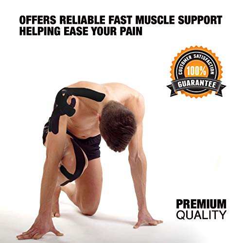 YOGU Athletic Sports Kinesiology Tape Muscle Pain Relief Injury Recovery Therapy Support Knee Shoulder Ankle Elbow Shin Neck Elastic Breathable Waterproof Adhesive Therapeutic Tape 16'x2" Uncut Roll - Thumbnail 4
