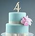 Sparkly Rhinestones Number 4 Cake Topper, Birthday Wedding Anniversary Gold Number 4