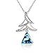 Pealrich Christmas Tree Triangle Jewelry Pendant Love Necklace Made with SWAROVSKI Crystal,Valentine's Day Gift for Women Fashion Design(Blue)