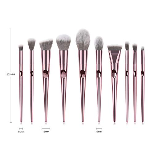 Winsummer 10 Pieces Makeup Brushes Sets Premium Makeup Brush Set Cosmetics Premium Synthetic Kabuki Foundation Blending Blush Concealer Eye Shadows Face Liquid Powder Kits with Leather Cosmetic Bag