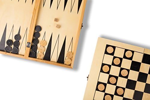 2-in-1 Travel Game Set - Checkers &amp; Backgammon Wood The Ultimate 2-in-1 Board Game by Yuka