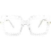 Zeelool Stylish Vintage Oversized Square Glasses for Women with Non-prescription Clear Lens Amecia ZOP971516