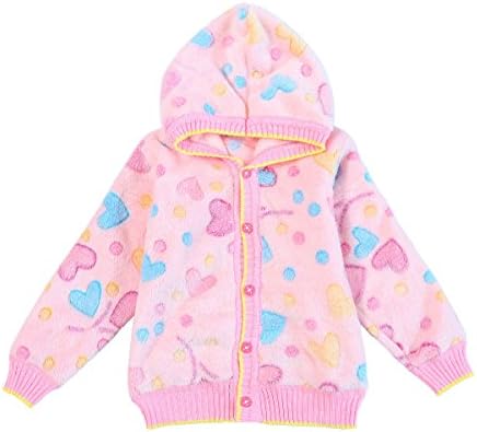 Infant Baby Girls Fleece Jacket Cartoon Long Sleeve Cardigan Sweater