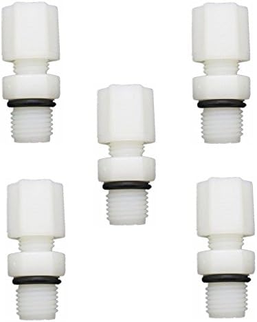 1/4"+1/4" Male Thread Tap Straight Quick Connect RO Water Filter Nylon Pack of 5