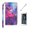 Ttimao Hoesje voor iphone X/XS Flip PU Lederen Portemonnee 3D-Patroon Etui Hoezen+1*Screen Protector met Magnetische…