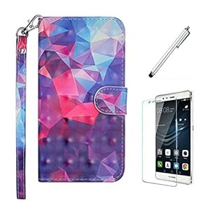 Ttimao Hoesje voor iphone X/XS Flip PU Lederen Portemonnee 3D-Patroon Etui Hoezen+1*Screen Protector met Magnetische…