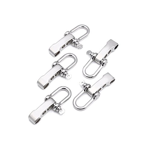 Bestown Silver Stainless Steel U shape Bracelet Buckle Bow Shackle for Outdoor Rope Paracord Survival Buckle Kit