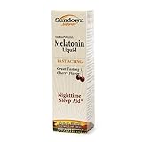 Sundown Naturals Sublingual Melatonin Liquid, Cherry 2 fl oz (59 ml) Pack of 4
