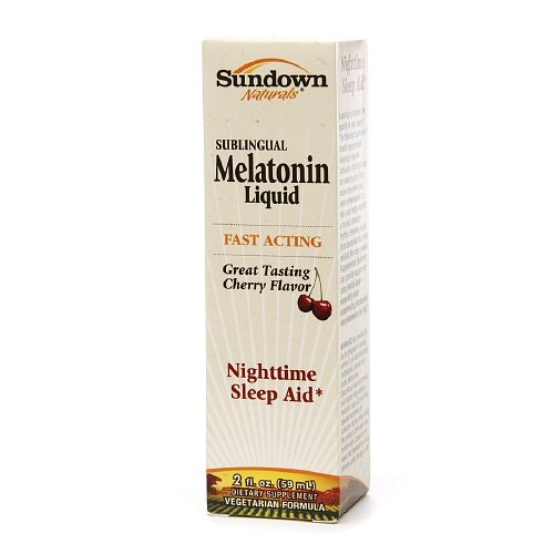 Sundown Naturals Sublingual Melatonin Liquid, Cherry 2 fl oz (59 ml) Pack of 4 Sundown Naturals Sublingual Melatonin Liquid, Cherry 2 fl oz (59 ml) Pack of 4